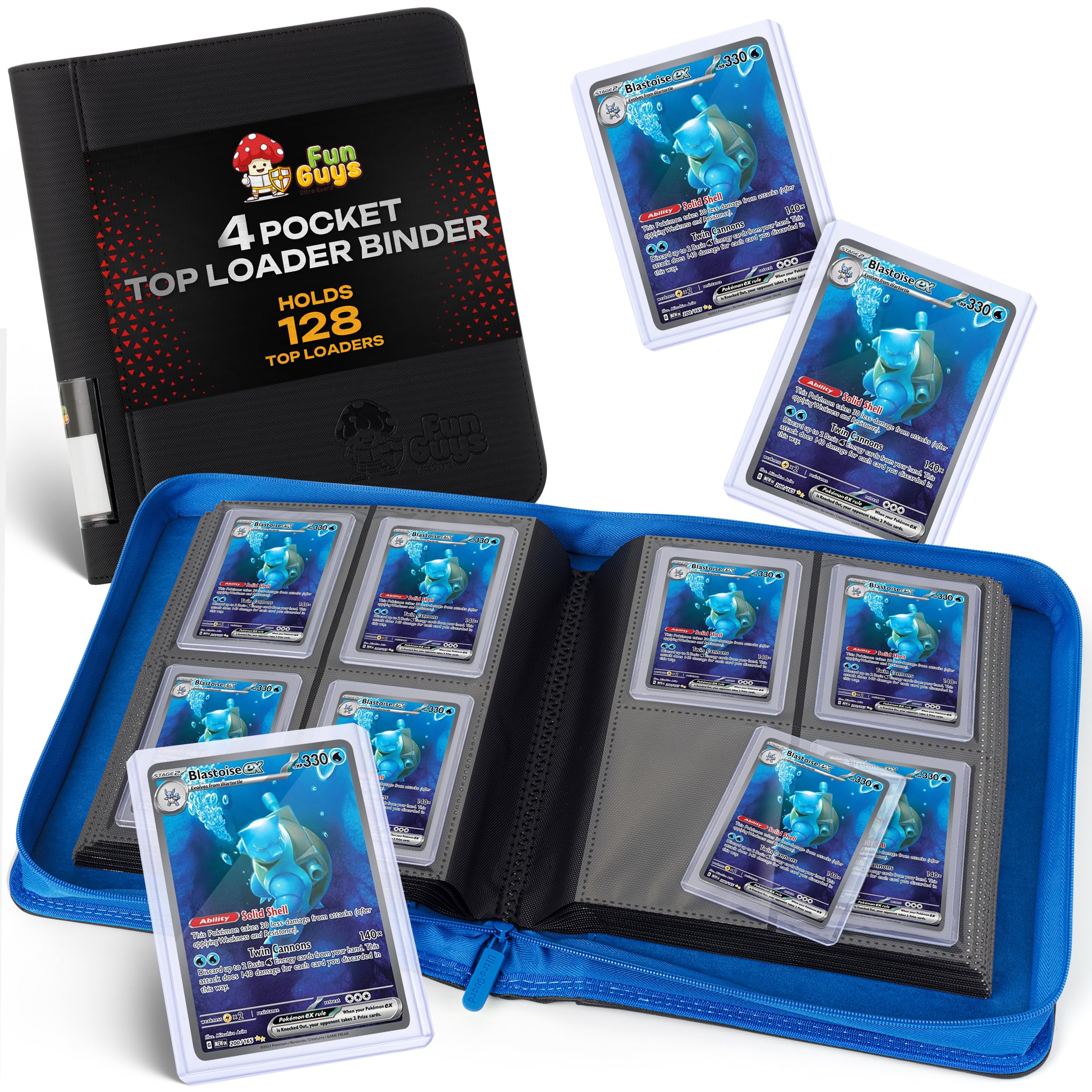 FunGuys Toploader Binder front cover offers durable, portable card protection.