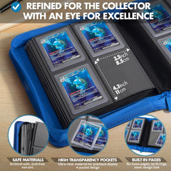 FunGuys Toploader Binder pocket layout with four pockets per page for 128 cards.