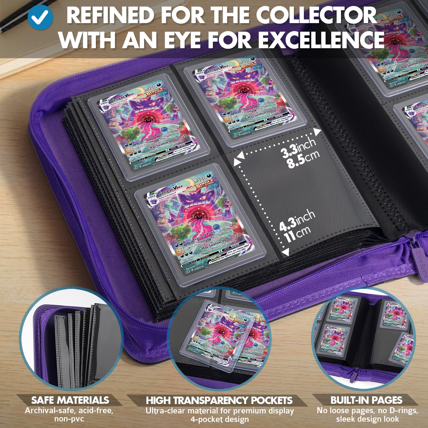 FunGuys Toploader Binder reinforced spine to prevent card bending.