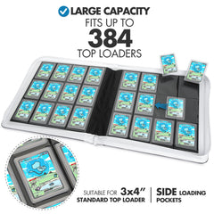 FunGuys Toploader Binder spine design reduces pressure for high-capacity storage.