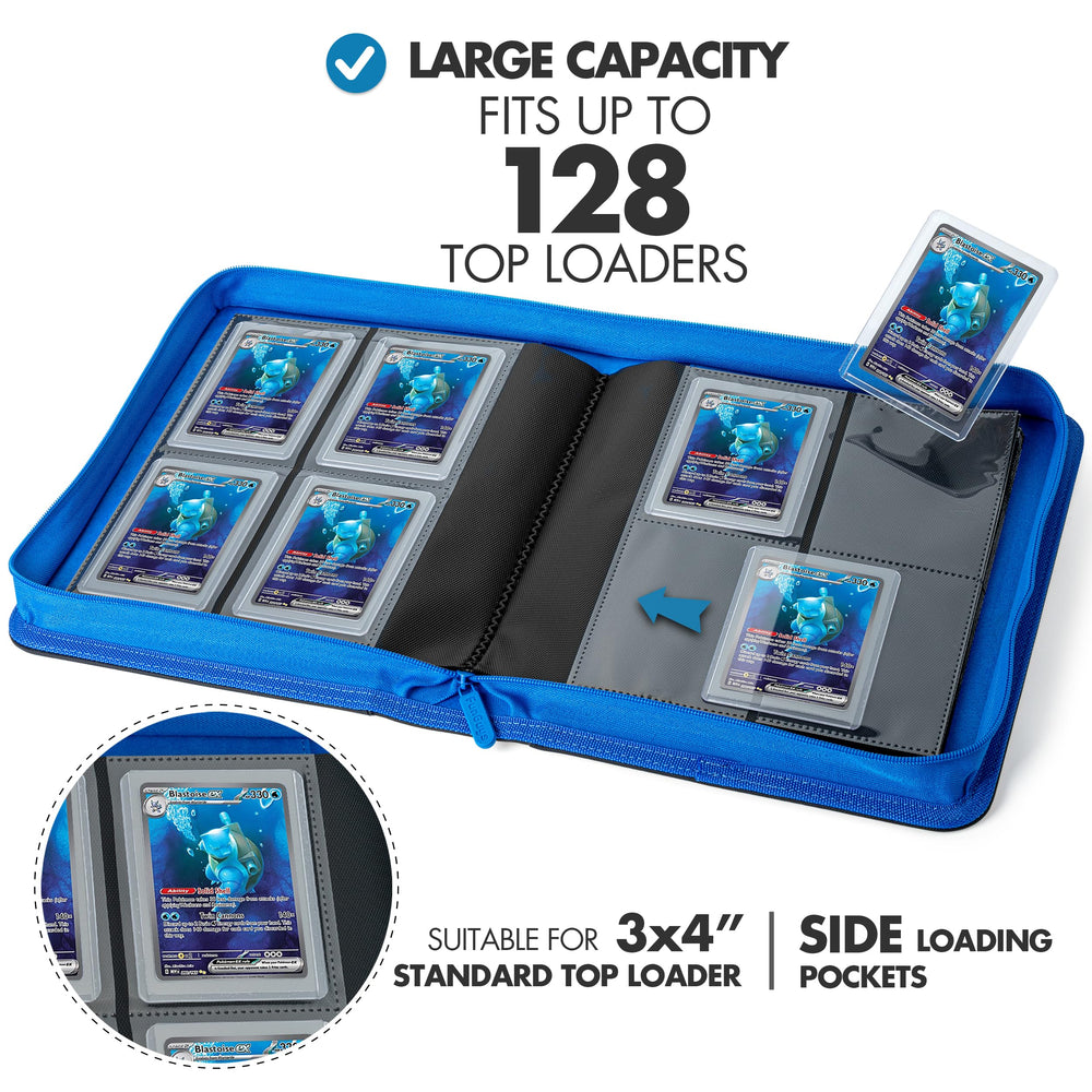 FunGuys Toploader Binder spine shows reinforced support for easy transport.