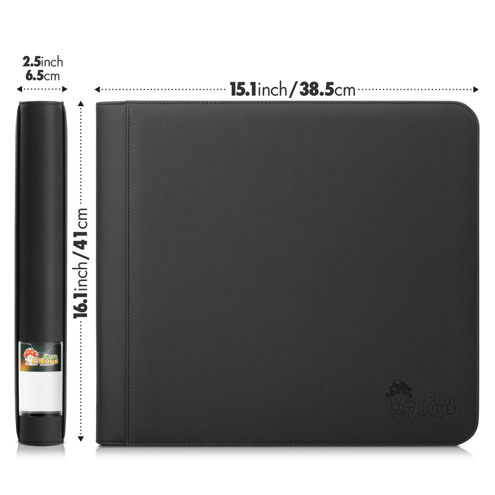 FunGuys binder is designed for display, storage, and travel with collector-ready dimensions.