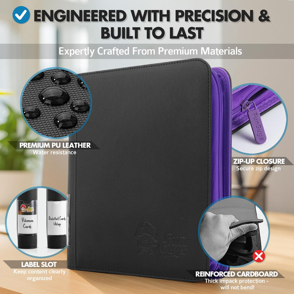 FunGuys Toploader Binder zipper closure keeps cards secure during transit.