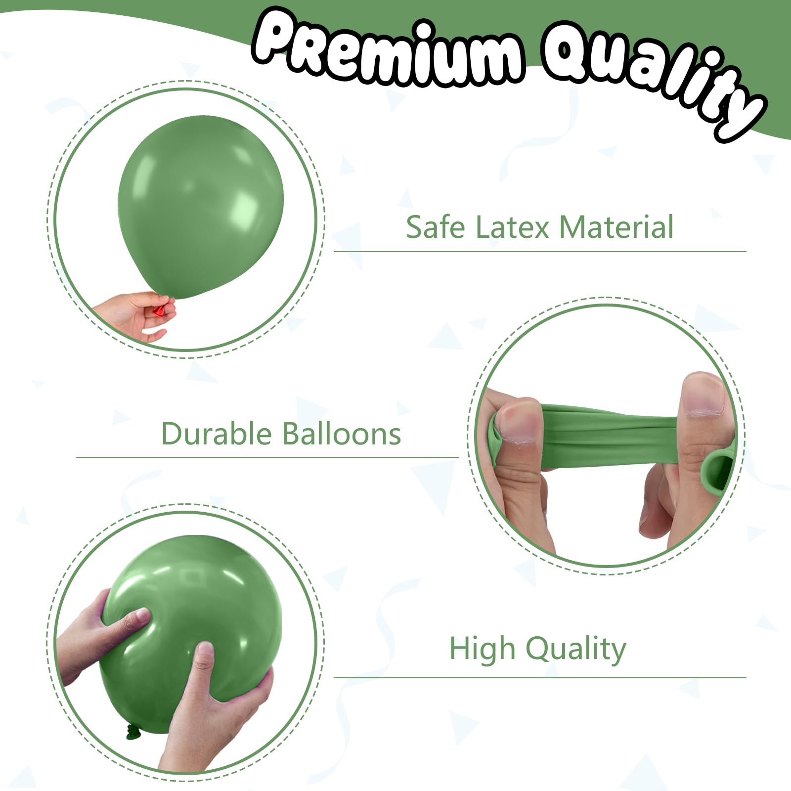 FunHot 12-inch sage green balloons for elegant indoor decor