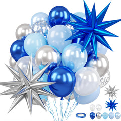FunHot blue and silver balloon set for eye catching backdrops