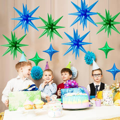 FunHot dinosaur theme decor idea using blue and green balloons