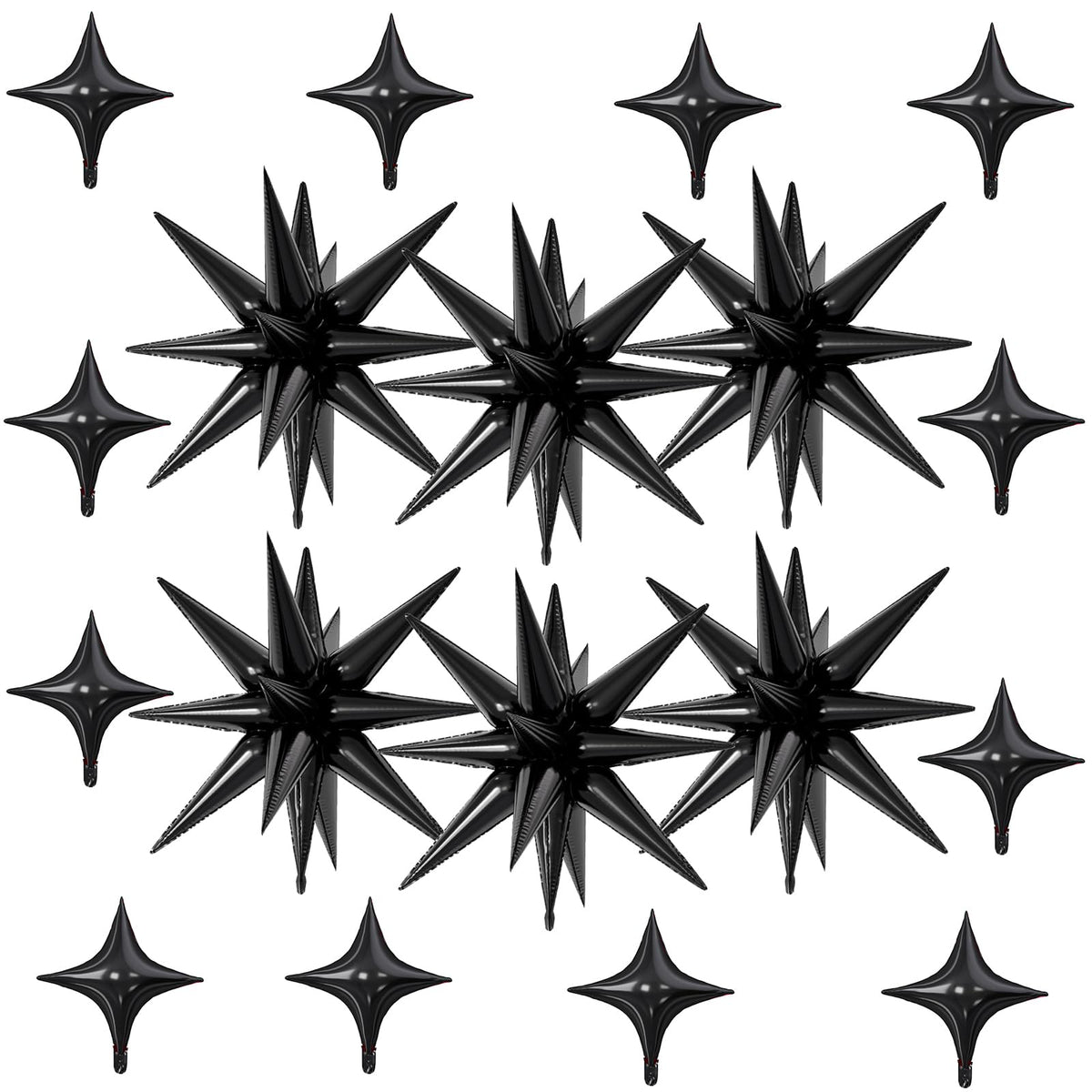 FunHot explosion star balloons 22 inch in black for dramatic party decor