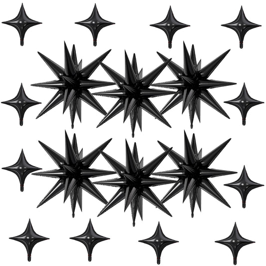 FunHot explosion star balloons 22 inch in black for dramatic party decor