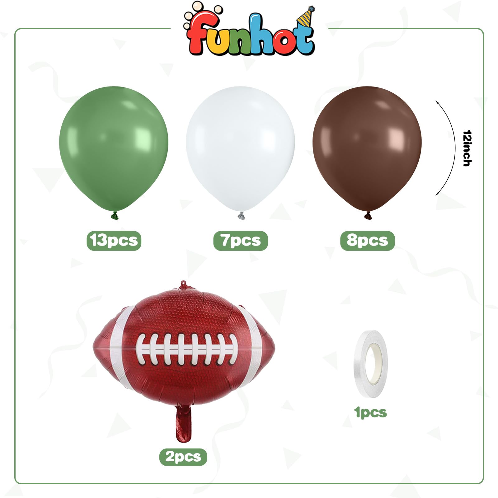 FunHot football foil balloons add a bold focal point to sports themed celebrations