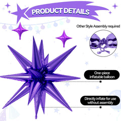 FunHot four-point star balloon, 10-inch, black, versatile wall decor accent.