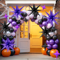 FunHot four-point star balloon, 10-inch, purple, lively party color.