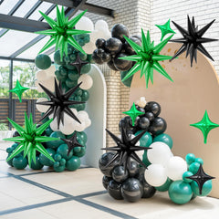 FunHot four-point star balloons 10-inch green for arches
