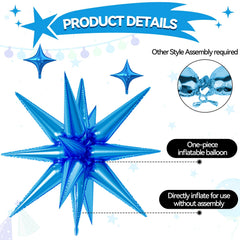 FunHot blue four point star balloons 10 inch for garlands
