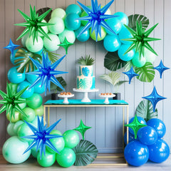 FunHot green four point star balloons 10 inch for wall decor