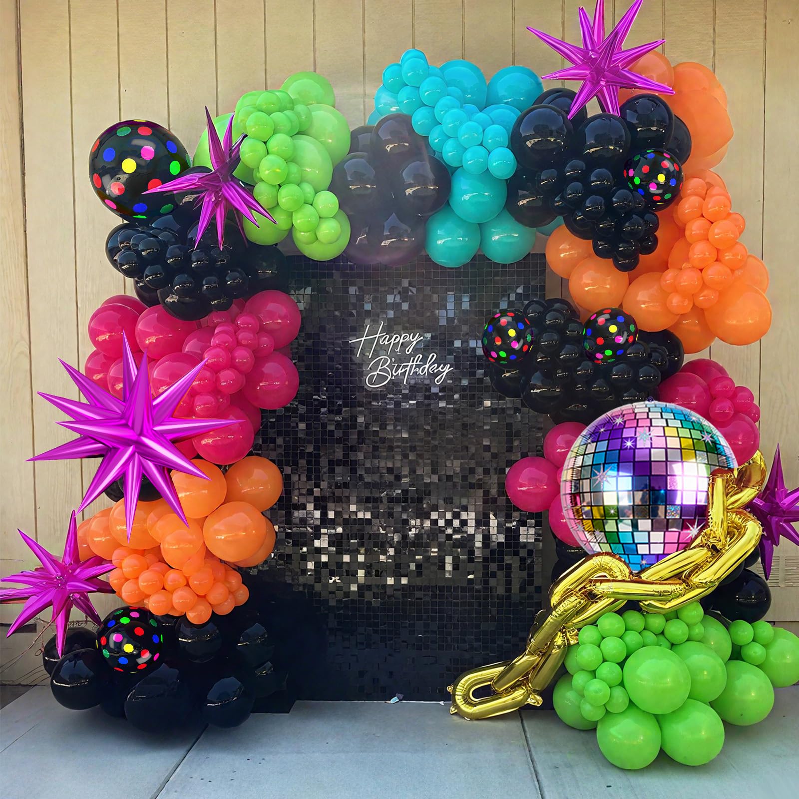 FunHot hot-pink star foil balloon adds playful charm.