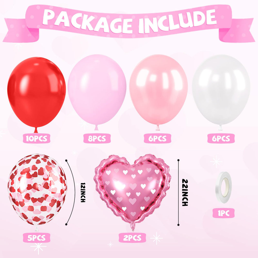 FunHot heart-confetti balloons close-up for wedding decor