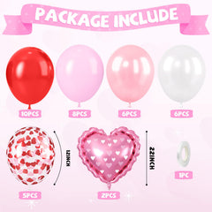 FunHot heart-confetti balloons close-up for wedding decor