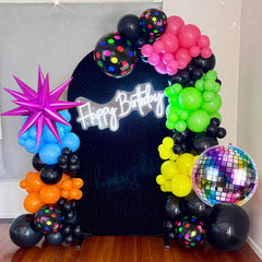 FunHot orange balloons energize dance floors and arches.