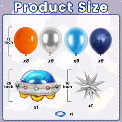 FunHot metallic silver 12 inch space balloon enhances shiny accents for cosmic scenes.