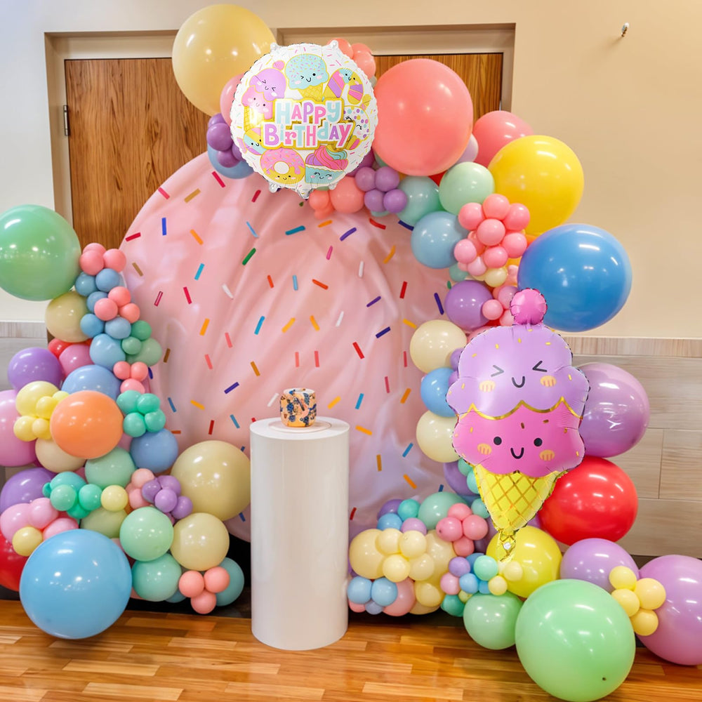 FunHot pastel purple macarons balloons complement rainbow themed celebrations