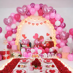 FunHot pearl pink balloons add layered texture to valentines or wedding decor.