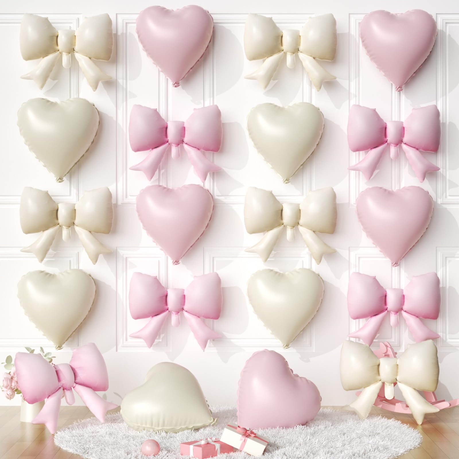 FunHot pink heart balloons, 18-inch, create a bold wedding focal point.