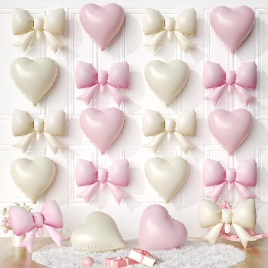 FunHot pink heart balloons, 18-inch, create a bold wedding focal point.