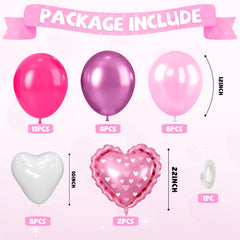 FunHot pink heart foil balloons serve as a romantic focal point for photos.