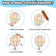 FunHot red blue yellow confetti balloons for festive accents