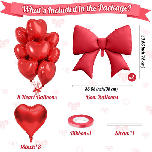 FunHot red bow balloons 38in add dramatic elegance to weddings, proposals, and celebrations.