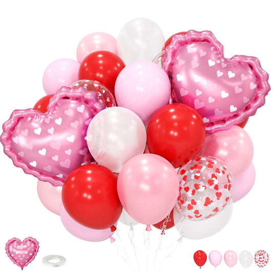 FunHot red and pink balloons set creates romantic backdrops