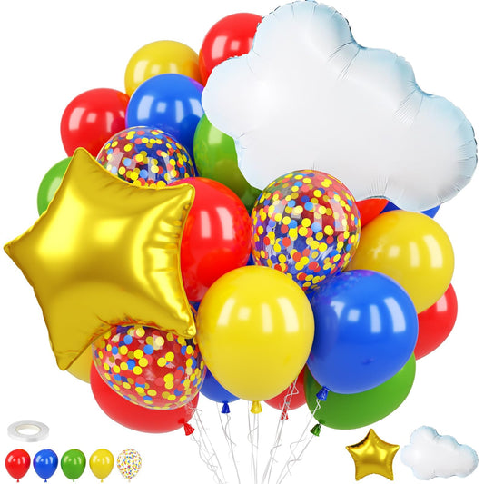 FunHot red yellow blue balloons 12 inch for vibrant birthday party decor