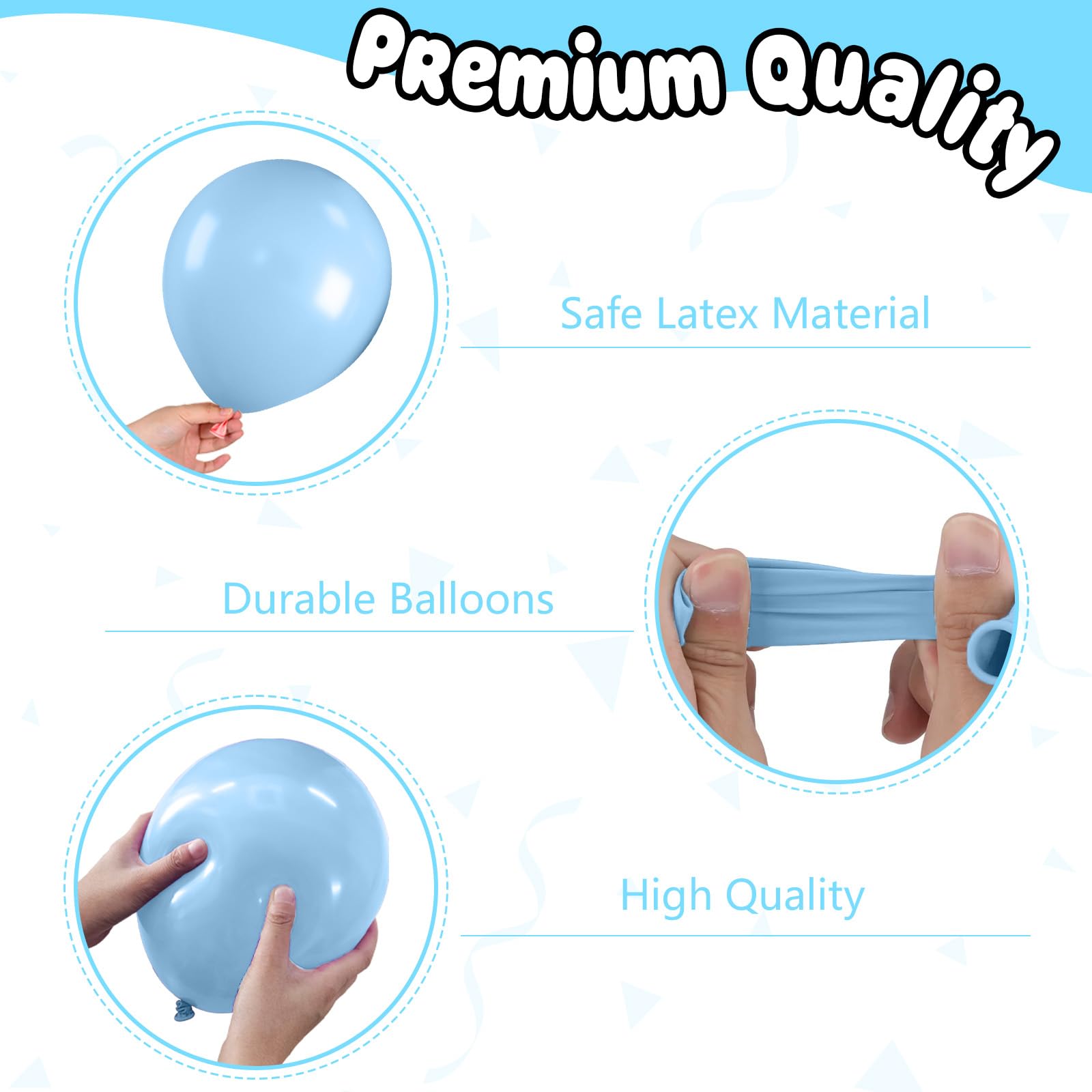 FunHot sky blue cloud-print balloons for dreamy kids' party decor