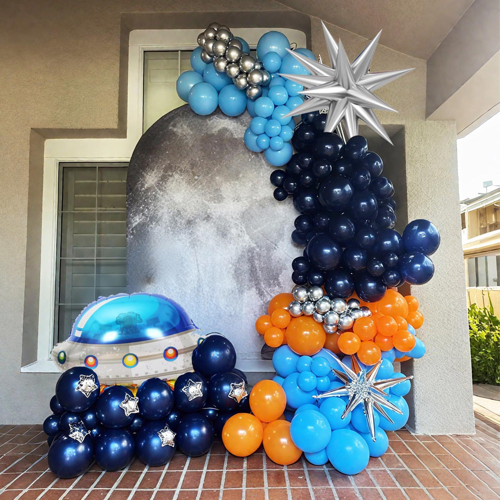 FunHot UFO foil balloon serves as a standout centerpiece for space parties.