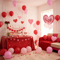FunHot wedding decor idea with pink and red balloons for a romantic backdrop