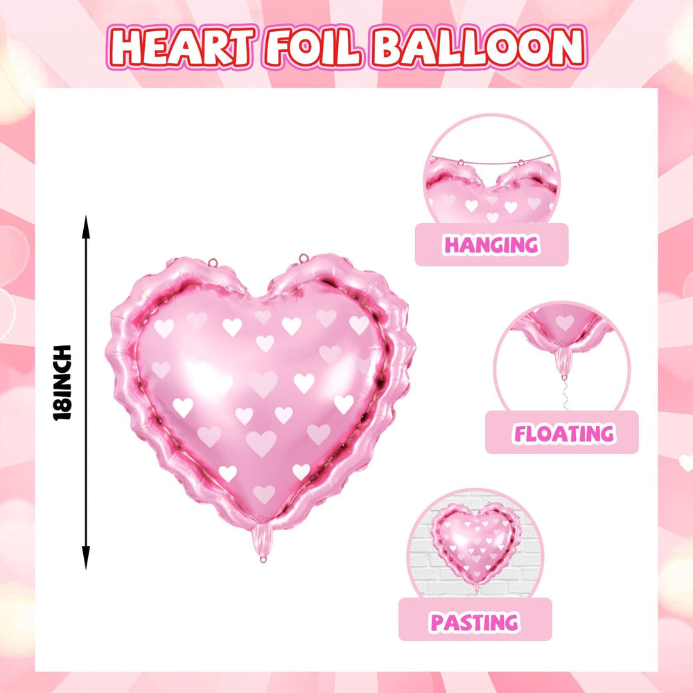 FunHot pink heart foil balloons 18-inch pair serve as romantic focal points