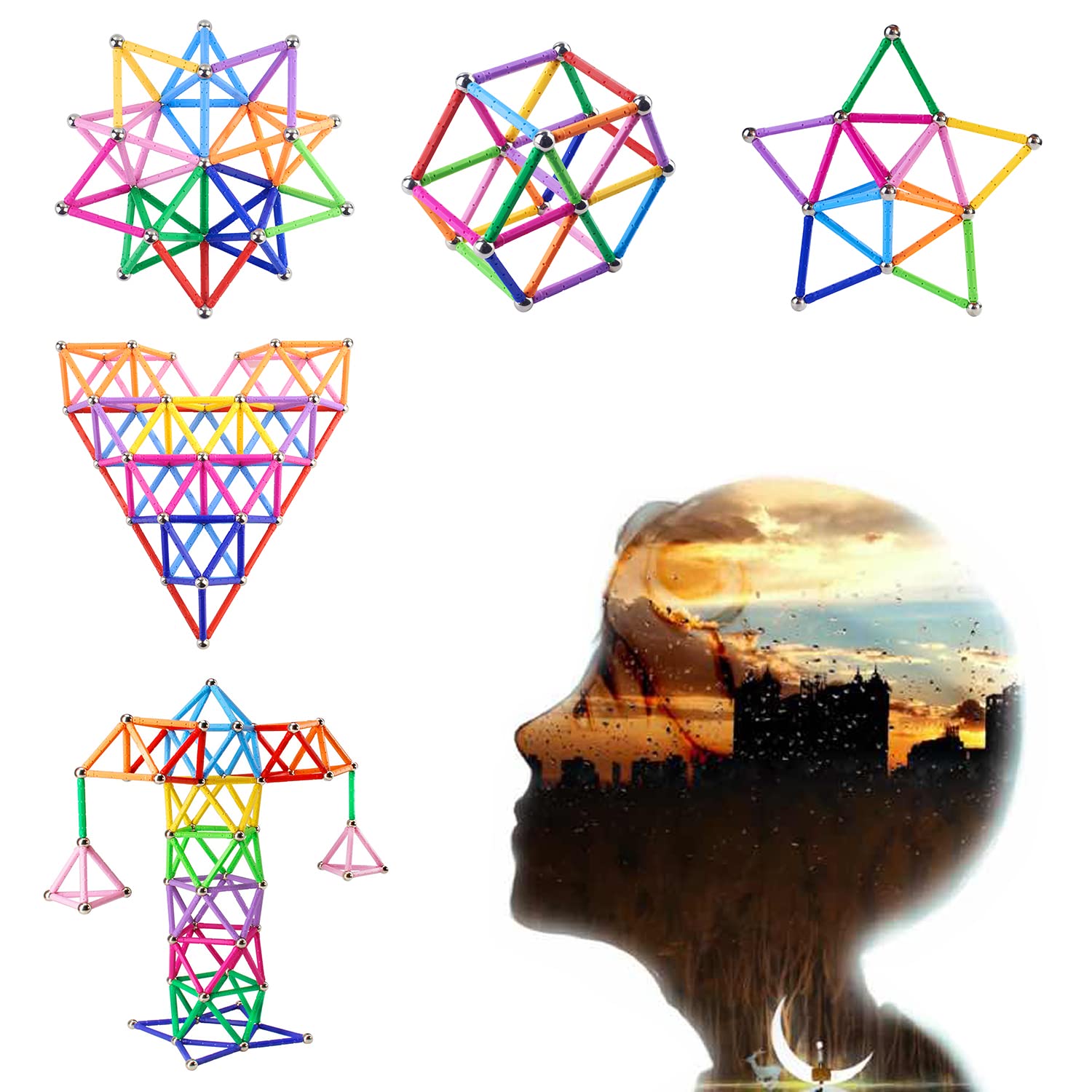 Funifinds 3D construction play supports spatial thinking and design.