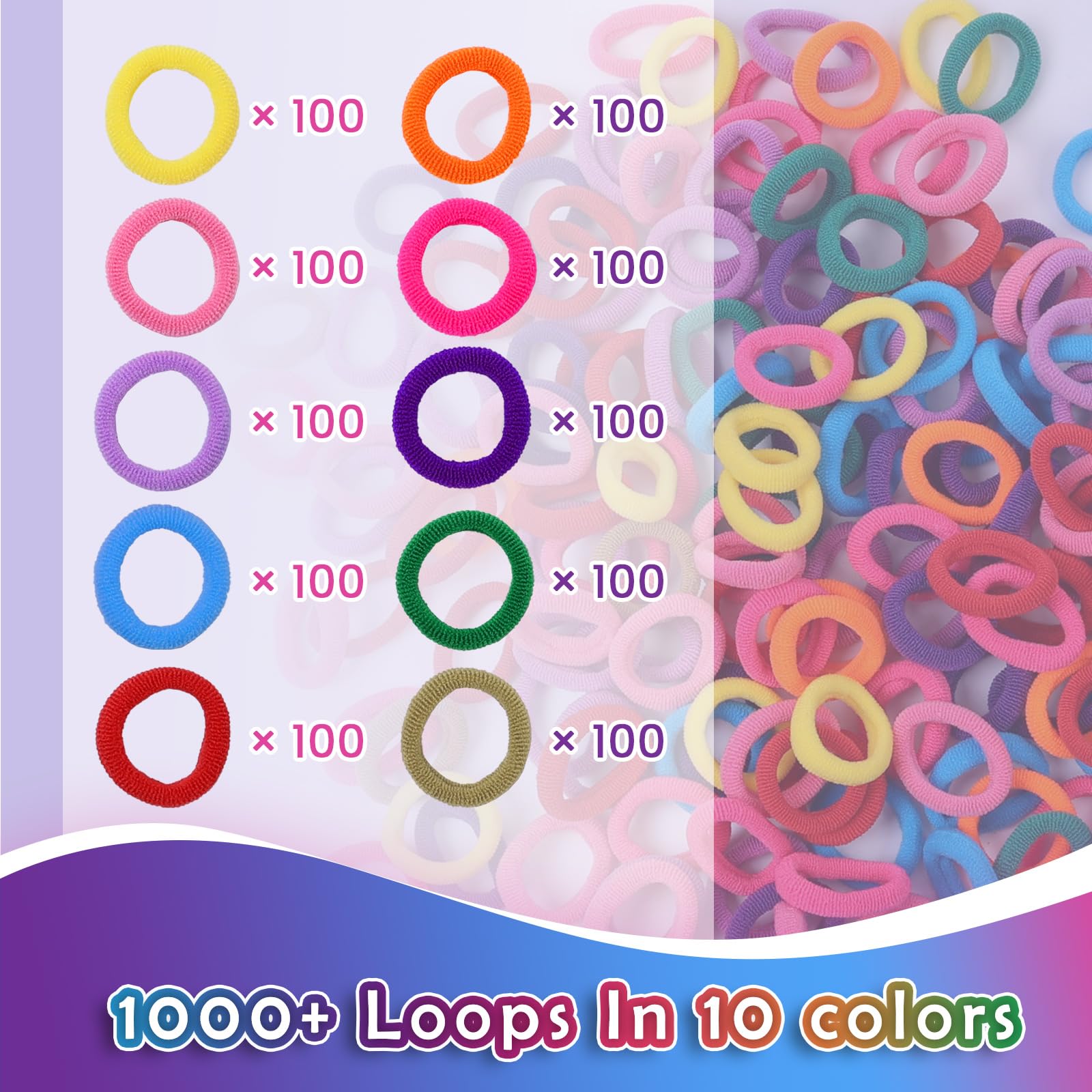 FUNiOi colorful elastic bands in 10 colors for versatile crafts