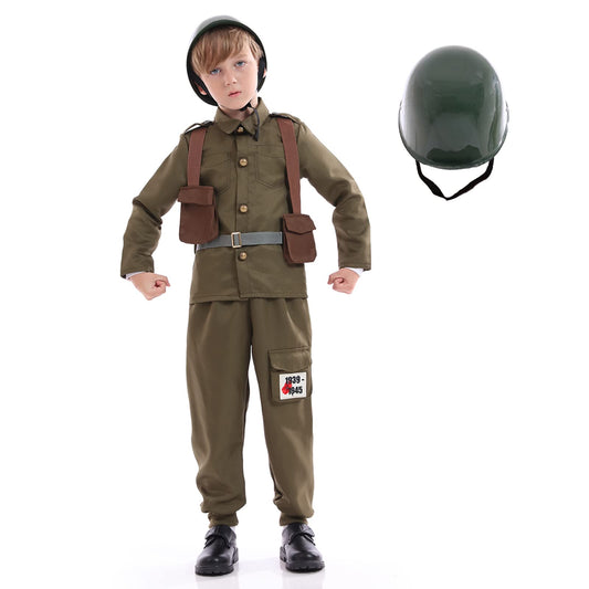 Funivals army soldier costume kids jacket delivers a crisp, realistic silhouette for cosplay