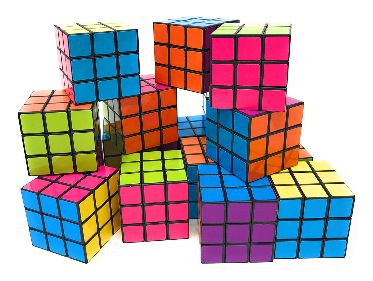 Funiverse bulk 24-pack 3x3 puzzle cubes with bright colors for classroom and party use