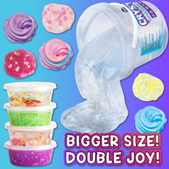 FUNKIDZ 2000ml clear slime bucket with carry handle for easy transport.