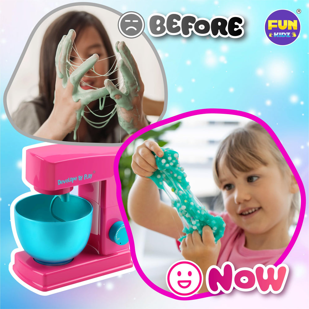 Funkidz battery-powered machine offers kid-friendly slime mixing.