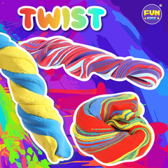 Funkidz butter slime activator tube creates fluffy slime textures.