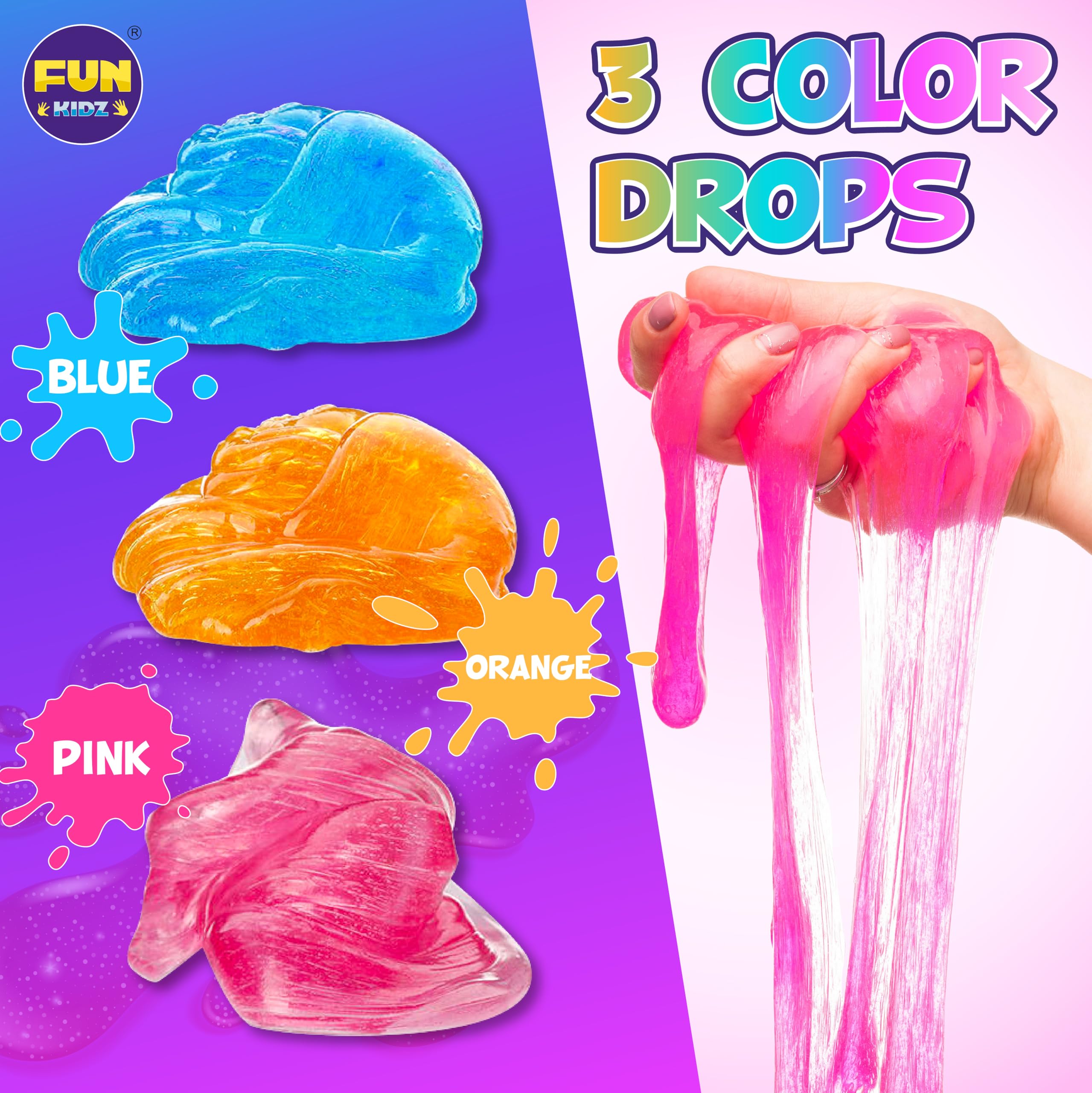FunKidz slime boosts creativity and color sense during craft time.
