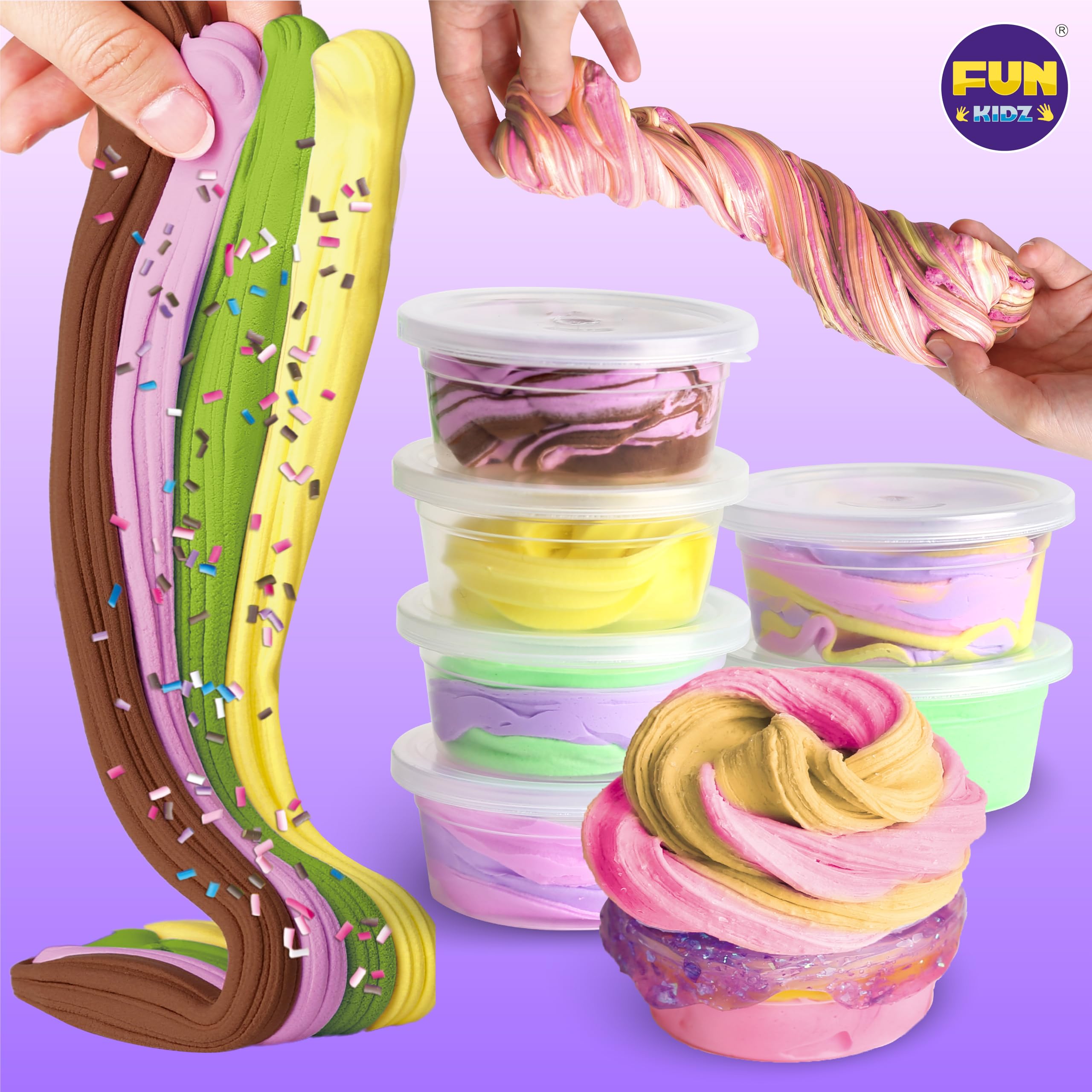 FunKidz Gift Butter Slime Storage Containers—airtight boxes keep slime fresh between sessions
