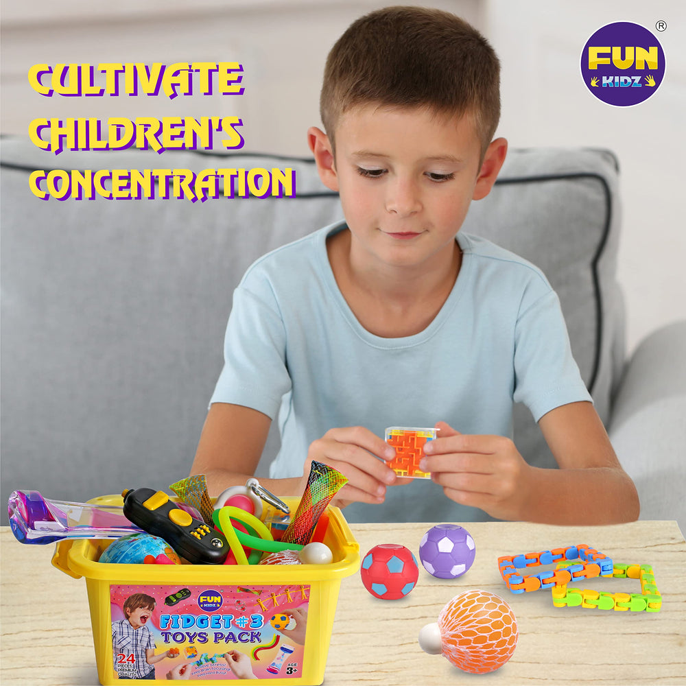 FunKidz Gift Fidget Box fidget pad provides tactile play and stress relief
