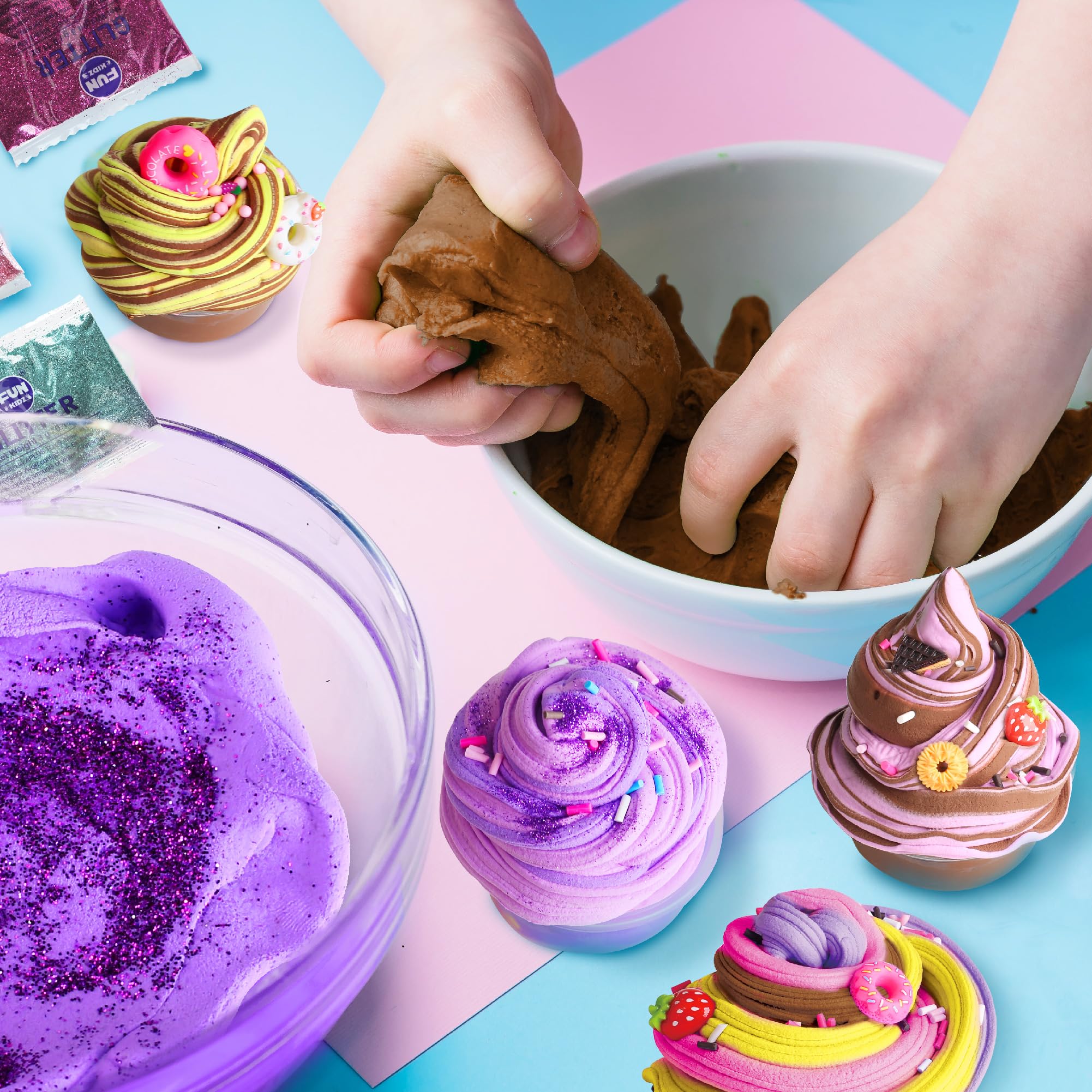 FUN KIDZ glitter charms and sparkles—bright accents that inspire colorful mixes.