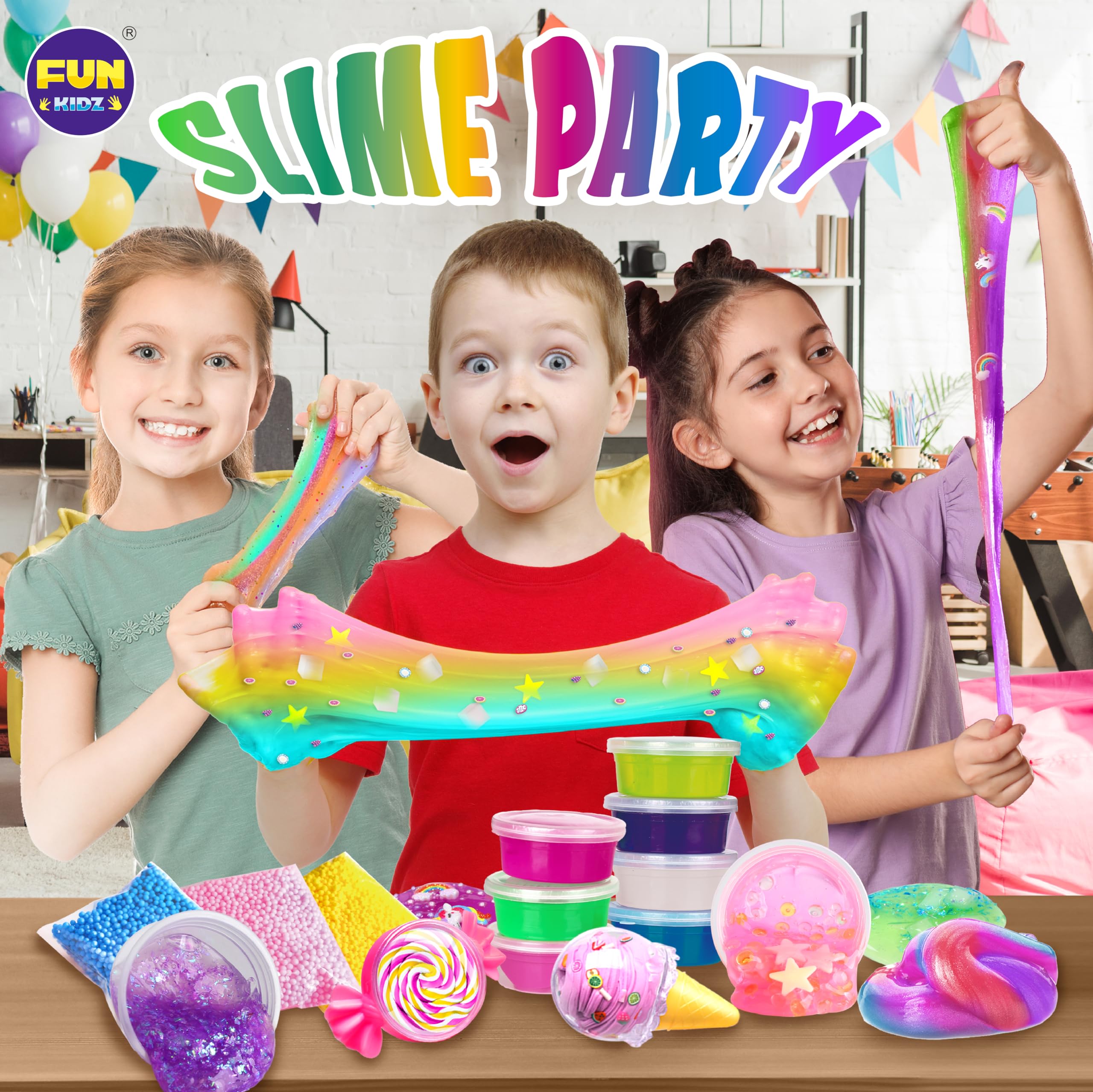 FunKidz ice cream butter slime delivers creamy, soft textures.