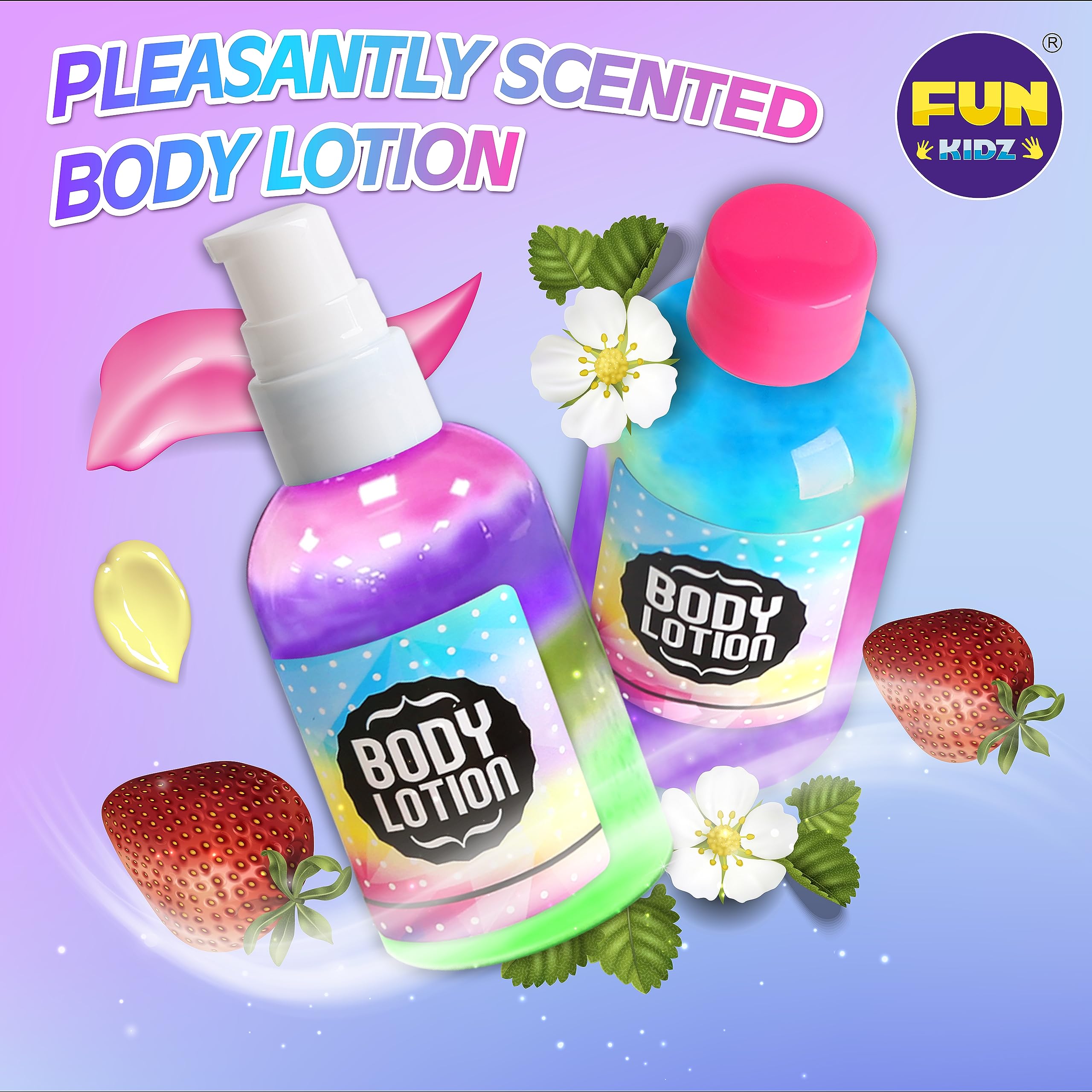 FunKidz Kid Body Lotion Making Kit — pearl powder adds subtle shimmer and smoother feel.