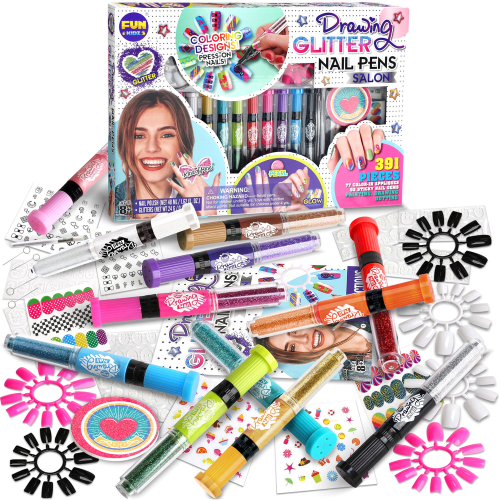 FUN KIDZ nail kit pens in bright colors for creative nail art sessions